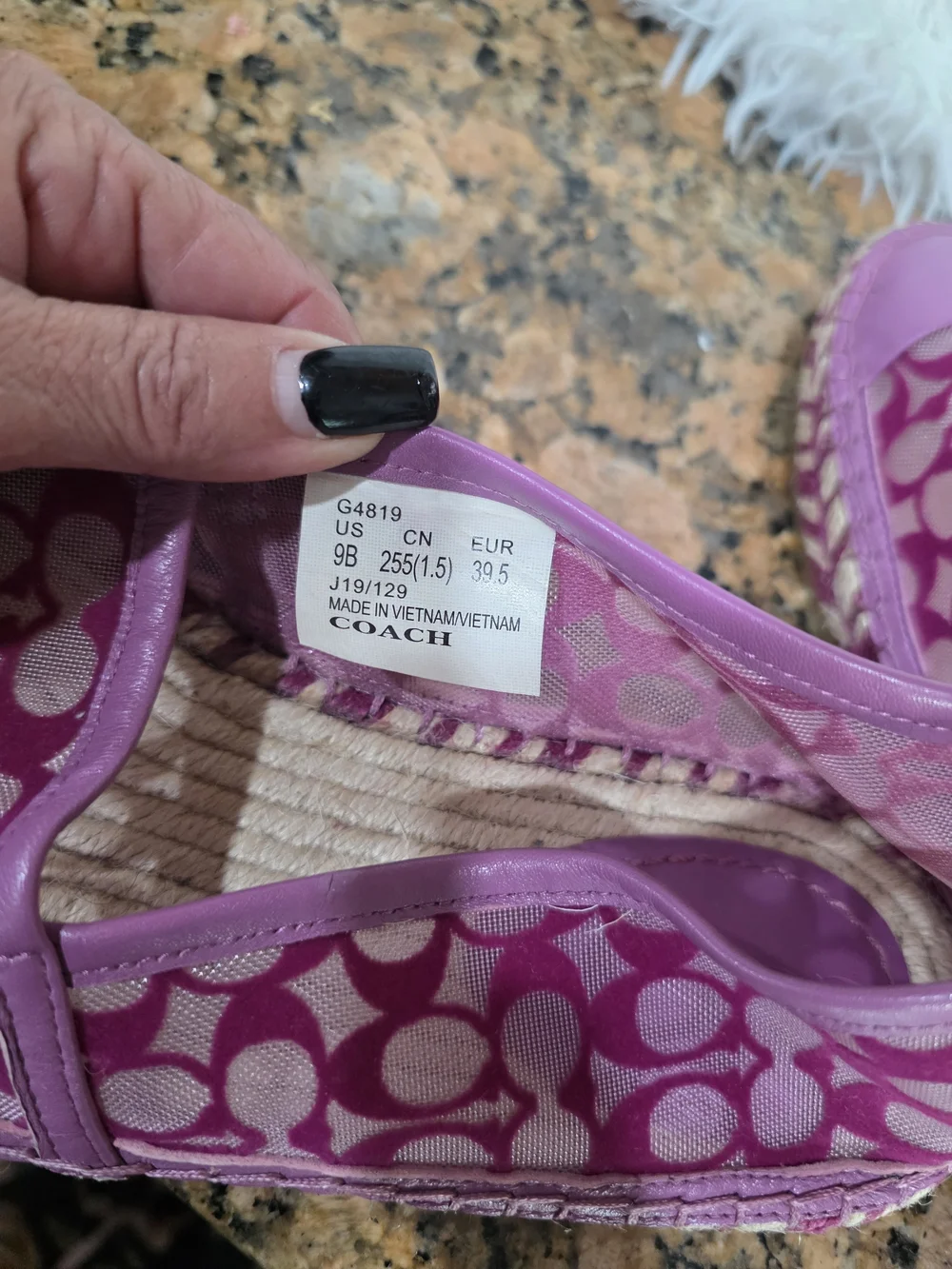 Coach Women's Purple Signature Espadrille Flats